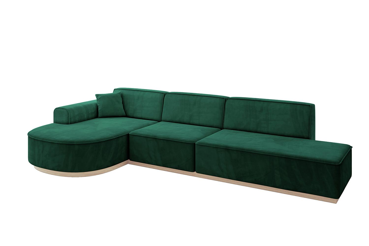 ECKSOFA Ottomane Links ARRIO-L2 - 328x171x83 cm Dunkelgrün - Grün, Holzwerkstoff/Textil (328/171cm) - ALTDECOR