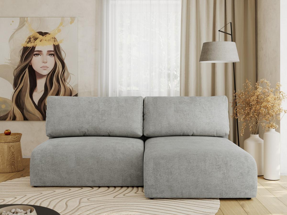 ECKSCHLAFSOFA VIVO L Hellgrau Struktur - rechts - Hellgrau/Schwarz, Kunststoff/Textil (150/223cm) - MKS