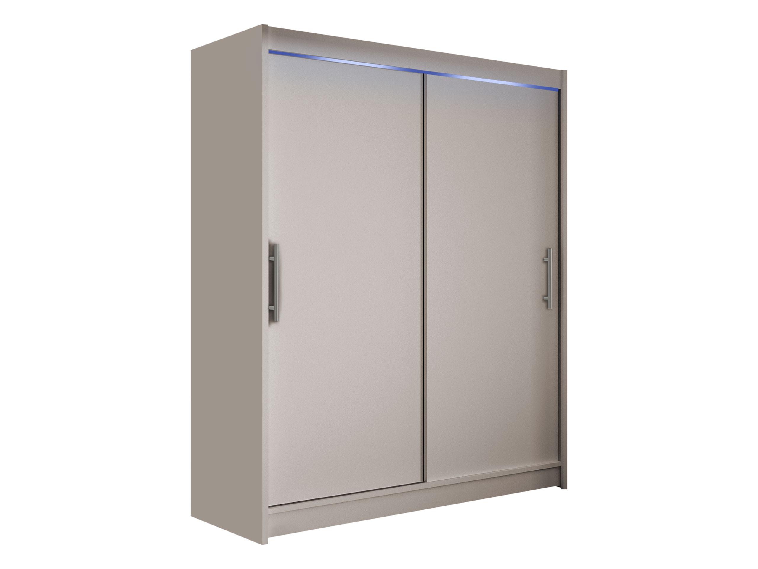 SCHWEBETÜRENSCHRANK Westa I, mit RGB LED Beleuchtung - Kaschmir/Silberfarben, Holzwerkstoff/Metall (150/200/58cm) - MIRJAN24