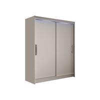 SCHWEBETÜRENSCHRANK Westa I, mit RGB LED Beleuchtung - Kaschmir/Silberfarben, Holzwerkstoff/Metall (150/200/58cm) - MIRJAN24