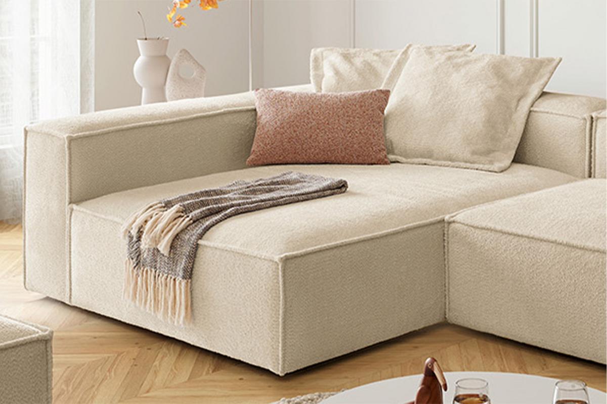ECKSOFA CARMO Beige Flachgewebe - Beige/Schwarz, Kunststoff/Textil (306/191cm) - KAWOLA