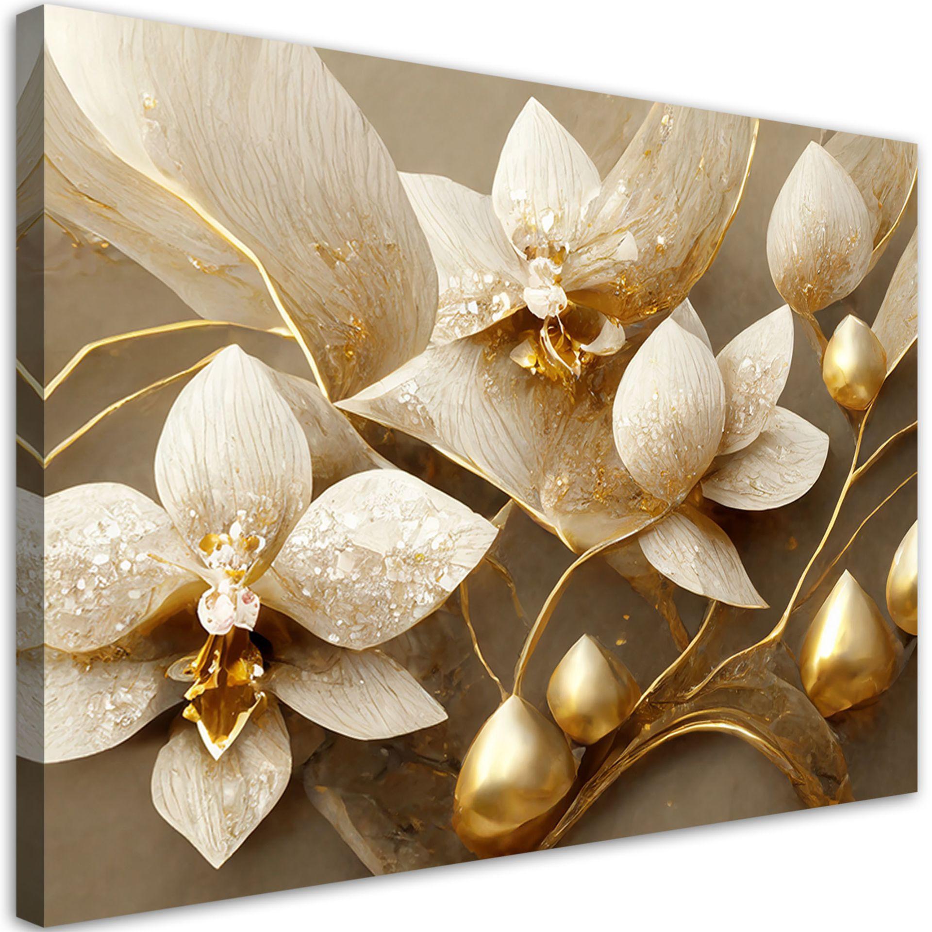 KUNSTDRUCK Gold 90/60 cm - Goldfarben, Textil (90/60cm) - KUNSTLOFT