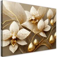 KUNSTDRUCK Gold 90/60 cm - Goldfarben, Textil (90/60cm) - KUNSTLOFT