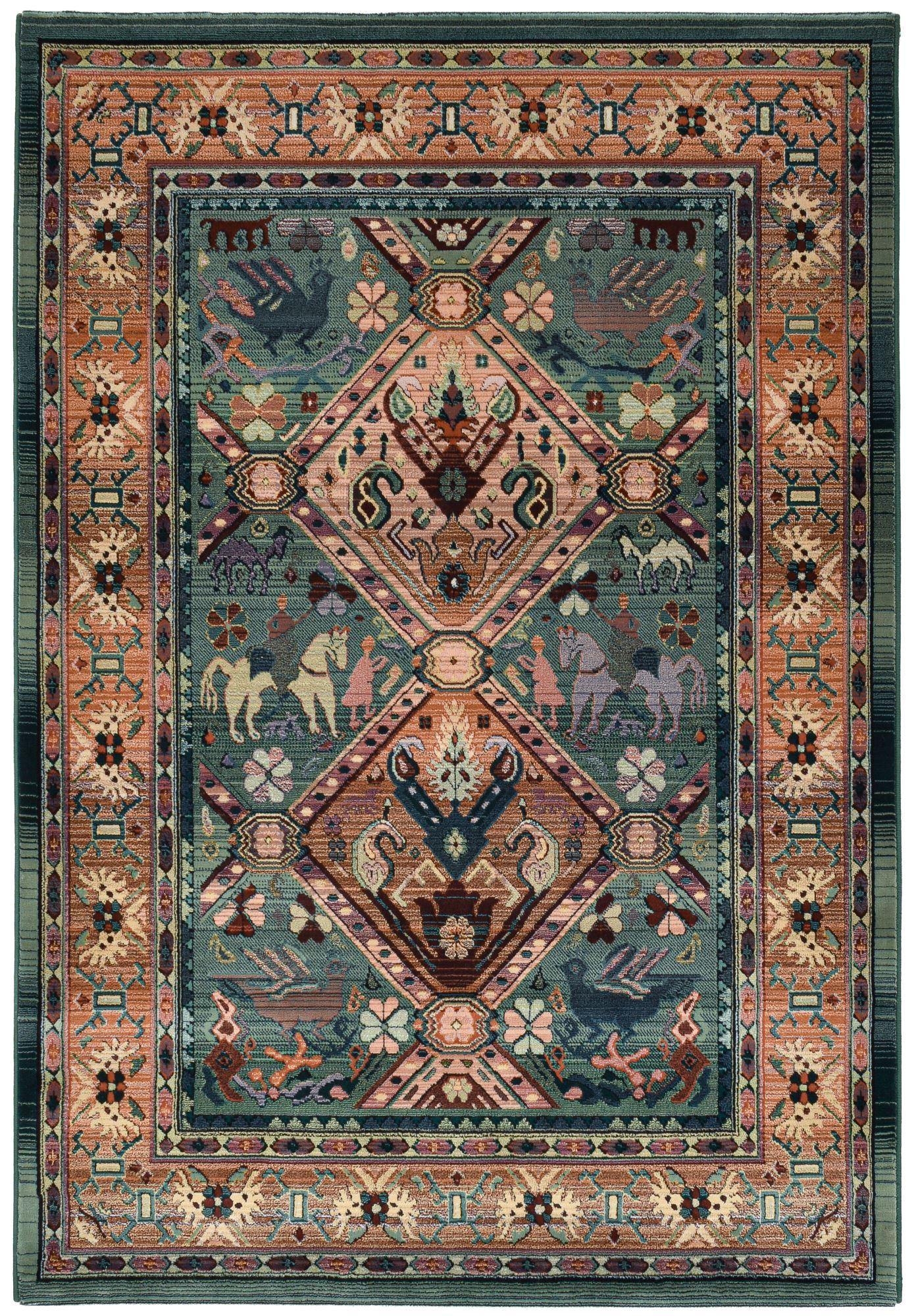 WEBTEPPICH Gabiro 13 68x135 cm - Grün, Textil (68/135cm) - THEKO