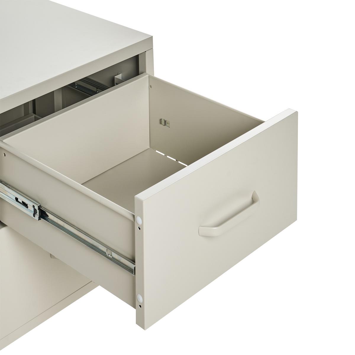 NACHTTISCH mit 2 Schubladen Metall Hellbeige Malavi - Beige, Metall (40/43/55cm) - Beliani