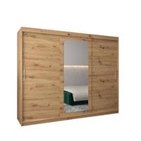 SCHWEBETÜRENSCHRANK 200/250/62 3-türig - Silberfarben/Eiche Artisan, Holz/Kunststoff (250/200/62cm) - MÖBEL KRYSPOL