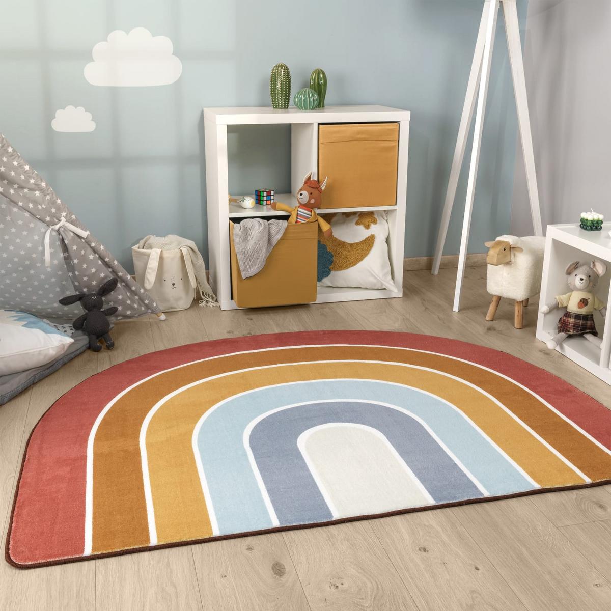 KINDERTEPPICH Waschbar, mit Regenbogen-Motiv, Mehrfarbig, 120 x 160 cm - Multicolor, Textil (160/120cm) - KADIMA DESIGN