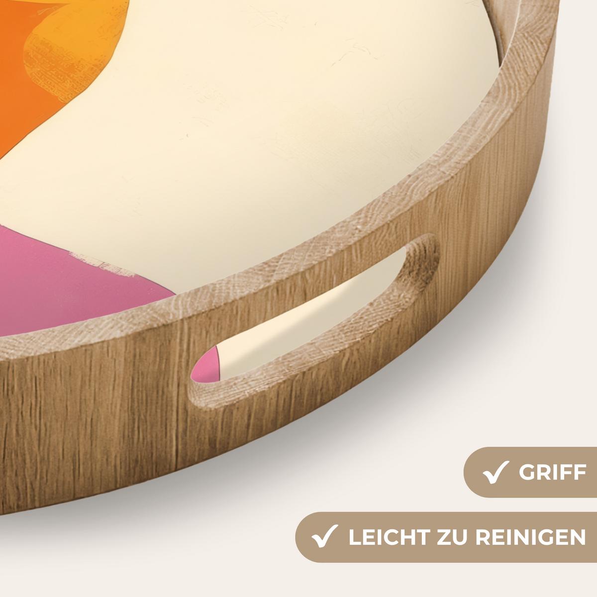 TABLETT Formen - Abstrakt - Farbenfroh 40x40 cm - Orange, Holz (40/5/5cm) - OnlyWow
