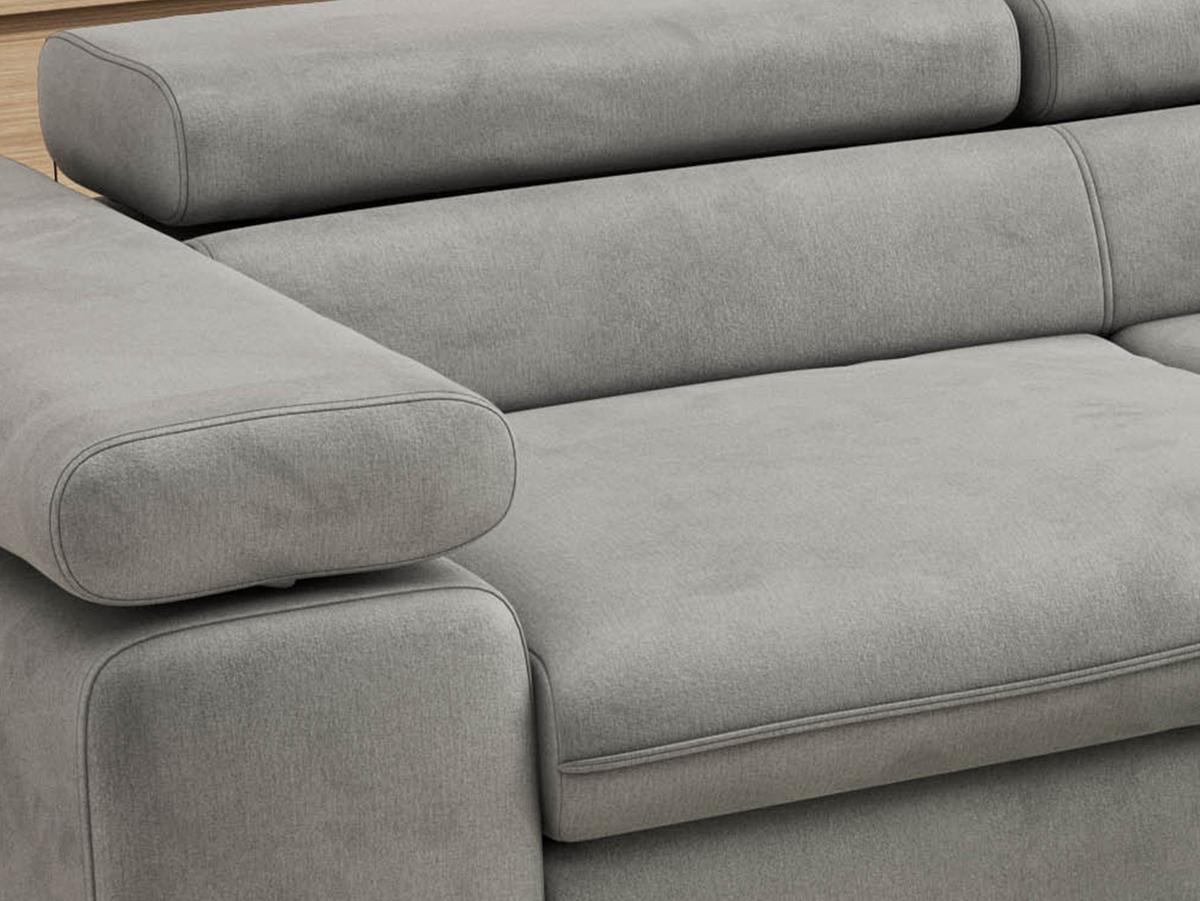 ECKSOFA PABLO L Hellgrau Velvet - Rechts Seite mit T25 Topper - Hellgrau/Schwarz, Textil/Metall (273/208cm) - MKS