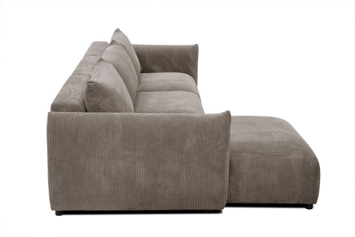 ECKSOFA TAUER 5-Sitzer, taupe - Taupe/Schwarz, Holzwerkstoff/Kunststoff (173/294cm) - Wozimo