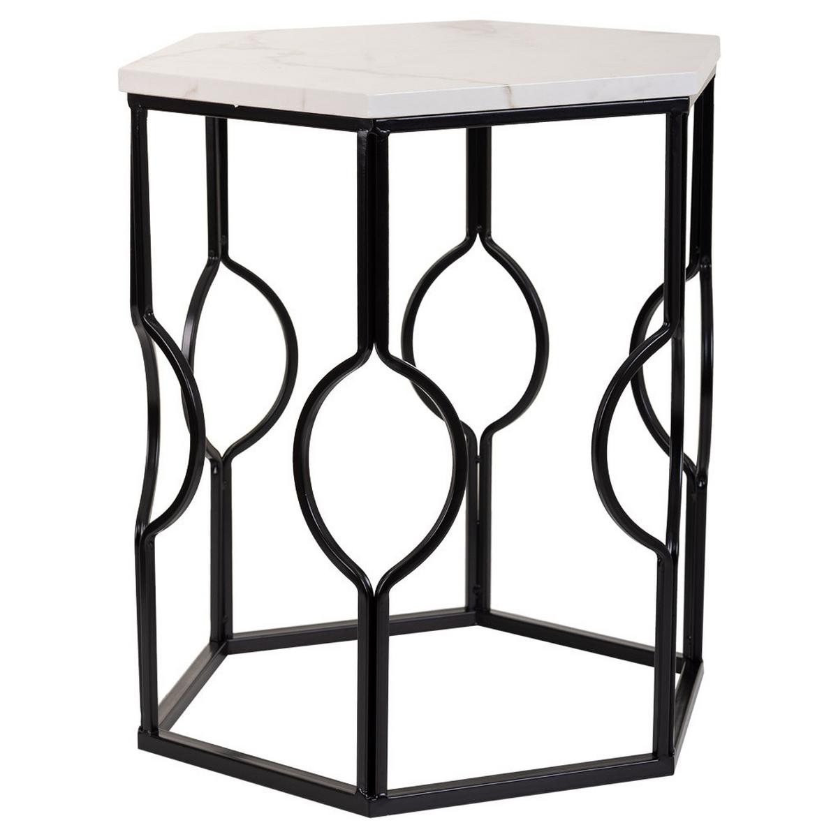 TISCH aus Metall, schwarz, 2-tlg. - Weiß, Metall (39/39/57cm) - Wanderlust