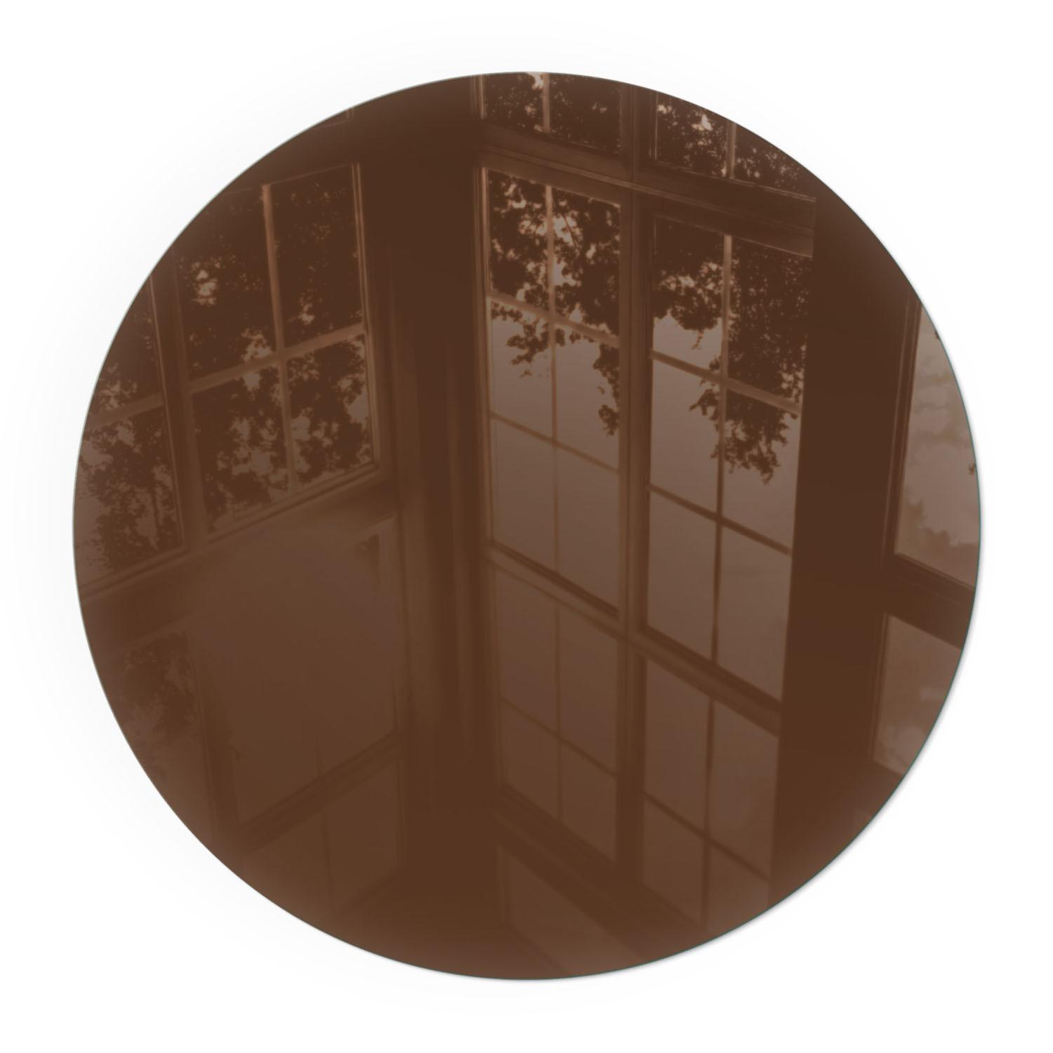 GLASPLATTE für Kamin Ø 50 cm - Braun, Glas (50/50/0.4cm) - TULUP