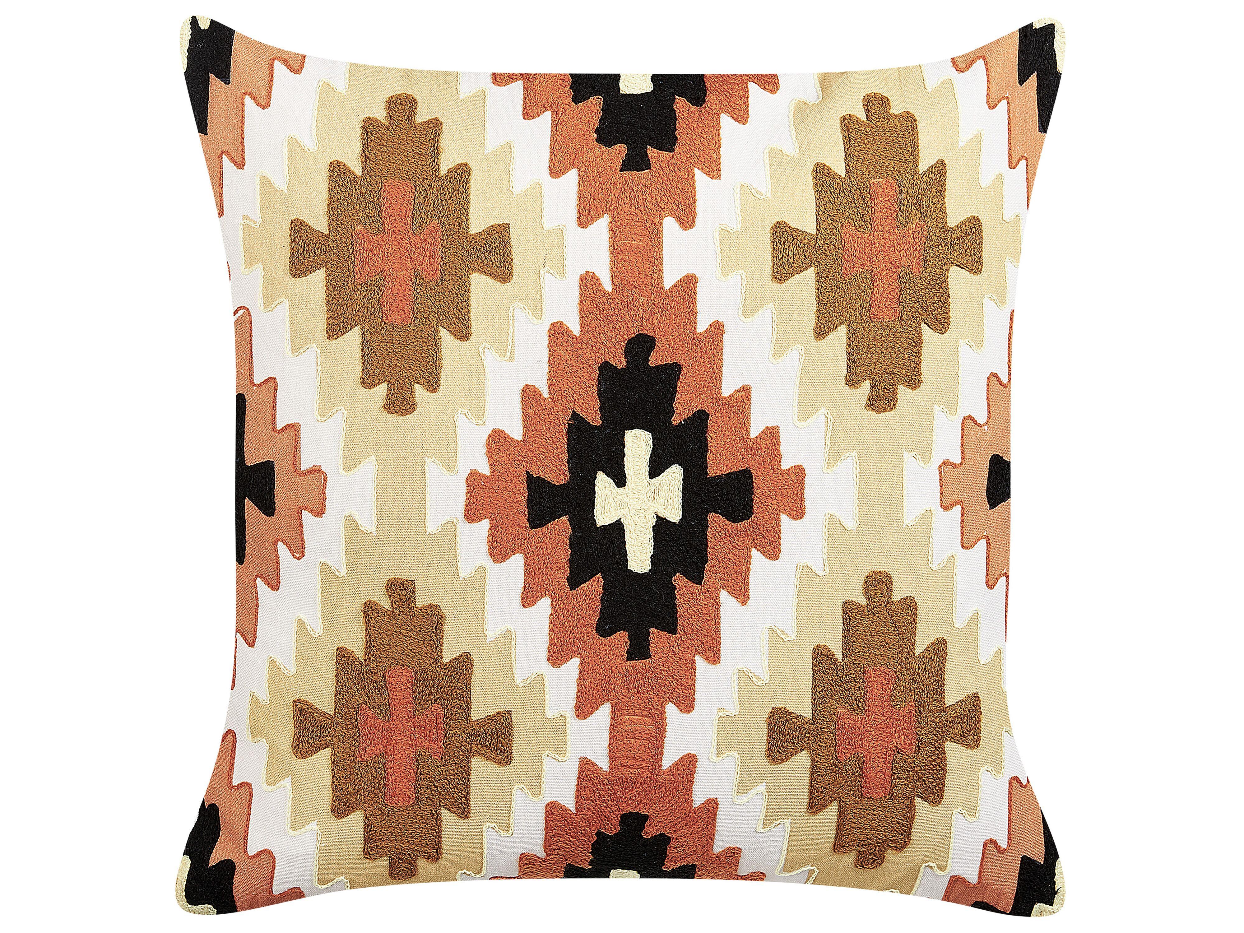 DEKOKISSEN Bunt 50/50 cm Serampore - Multicolor, Naturmaterialien/Textil (50/50cm) - Beliani