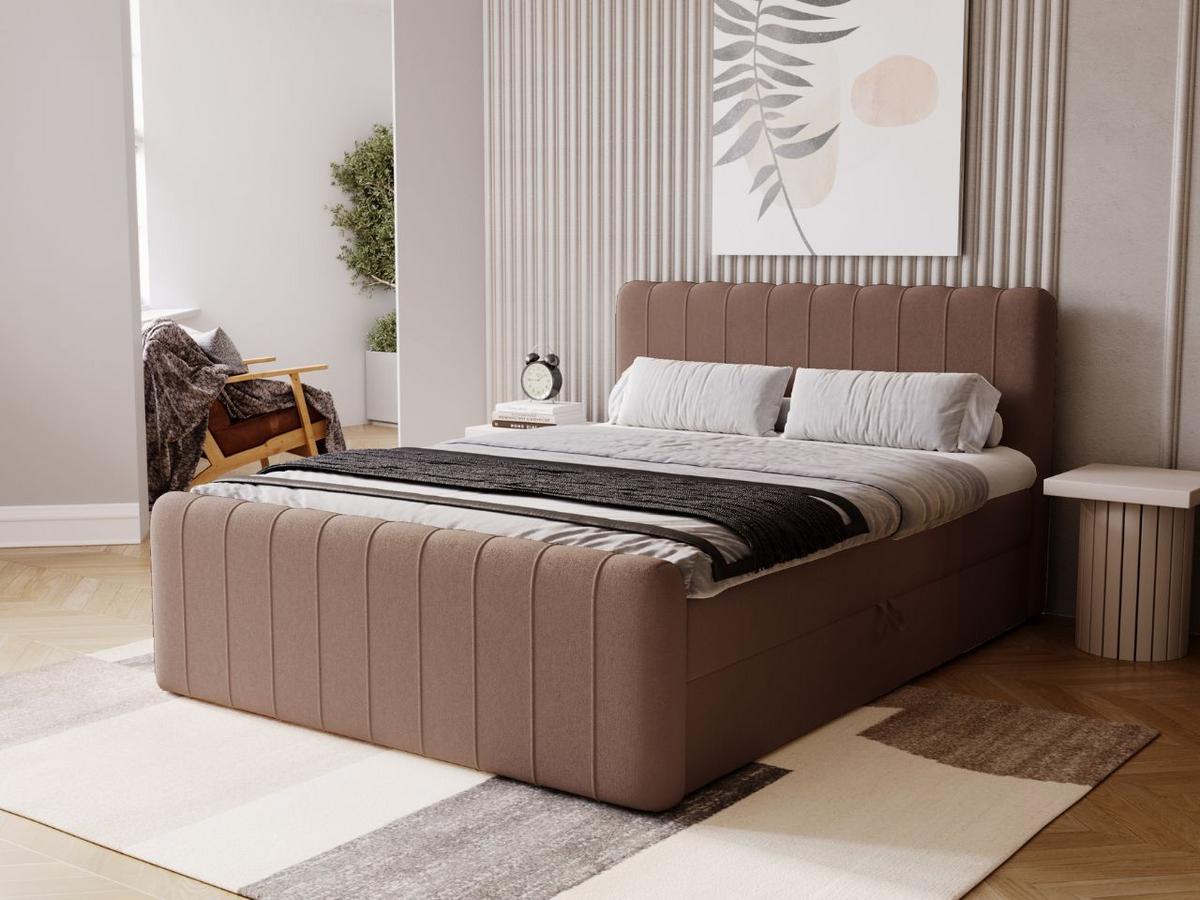 BOXBETT Osteno 140x200 Braun - Braun, Holz/Textil (140/200cm) - Graingold
