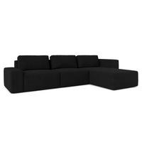 ECKSOFA L Form Arkleton Schwarz 360/180/93 cm Rechts Bequem & Modern - Schwarz, Kunststoff/Textil (360/180cm) - AX Living