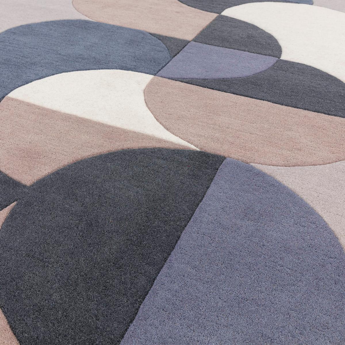 WOLLTEPPICH handgewebt HULL-Beverley, geometrisch, Hellgrau, 120 x 170 cm - Grau, Textil (170/120cm) - KADIMA DESIGN