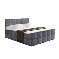 BOXBETT mit Matratze H4 und Lattenrost - LIRO-Z - 120x200 - Dunkelgrau Casablanca - Dunkelgrau, Holzwerkstoff (120/200cm) - ALTDECOR