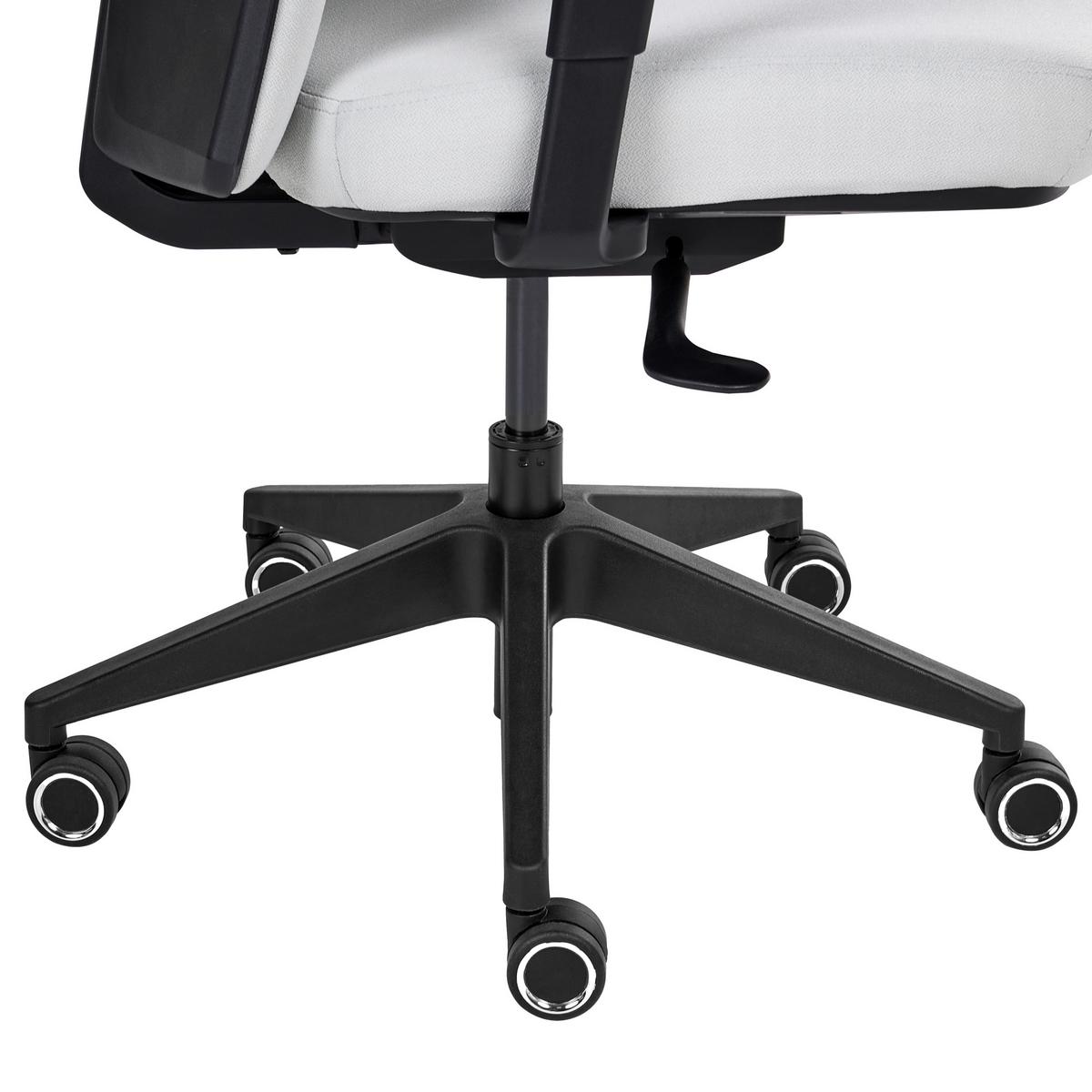 BÜROSTUHL Stoff Hellgrau Kamilon - Hellgrau/Schwarz, Textil (60/98/65cm) - Beliani