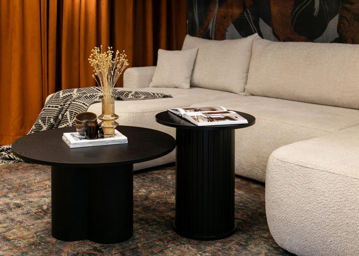 ECKSOFA Ovo Beige Bouclé - Beige/Schwarz, Kunststoff/Textil (380/95/167cm) - Selsey