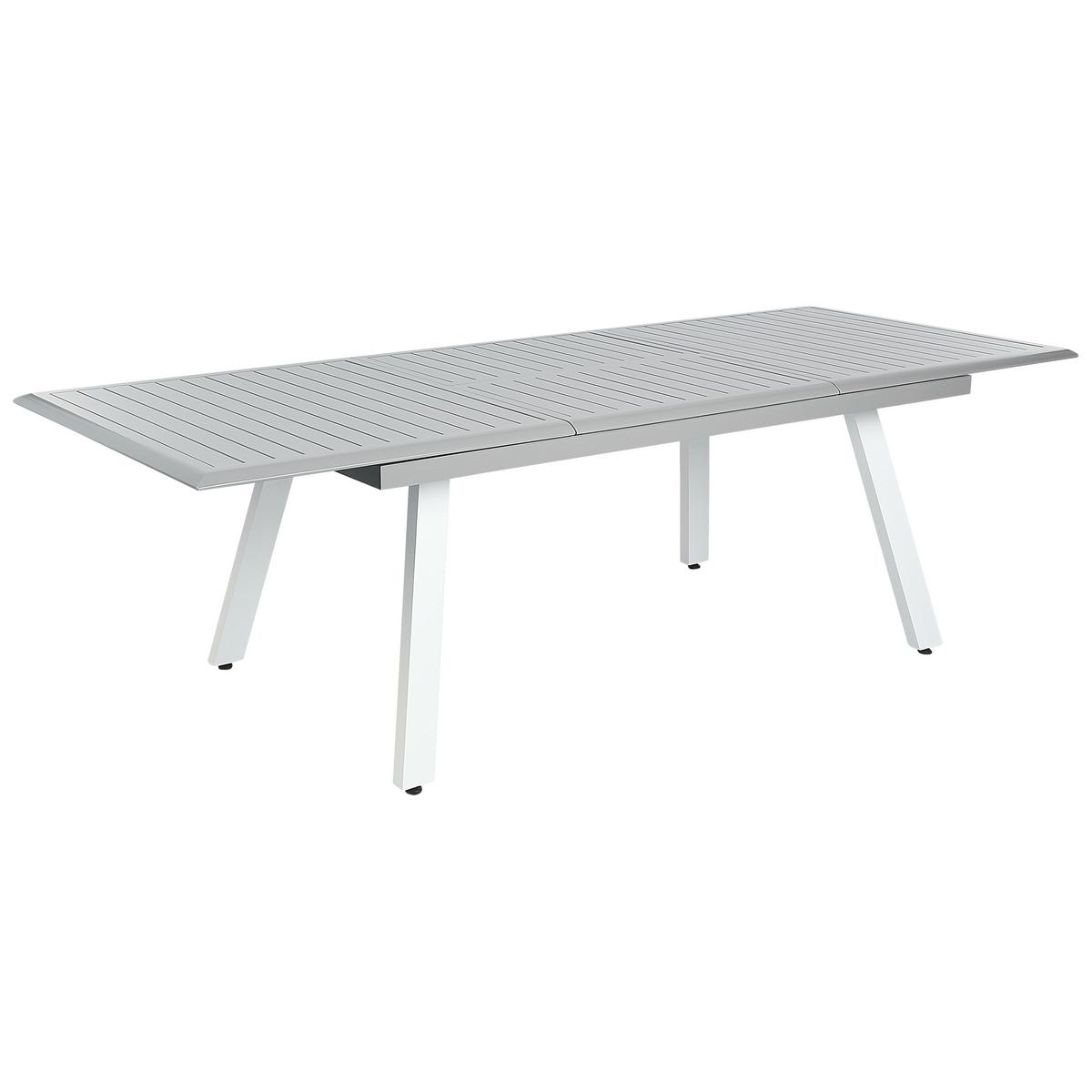GARTENMÖBEL SET 8-Sitzer Aluminium grau Pereta - Weiß/Grau, Metall - Beliani