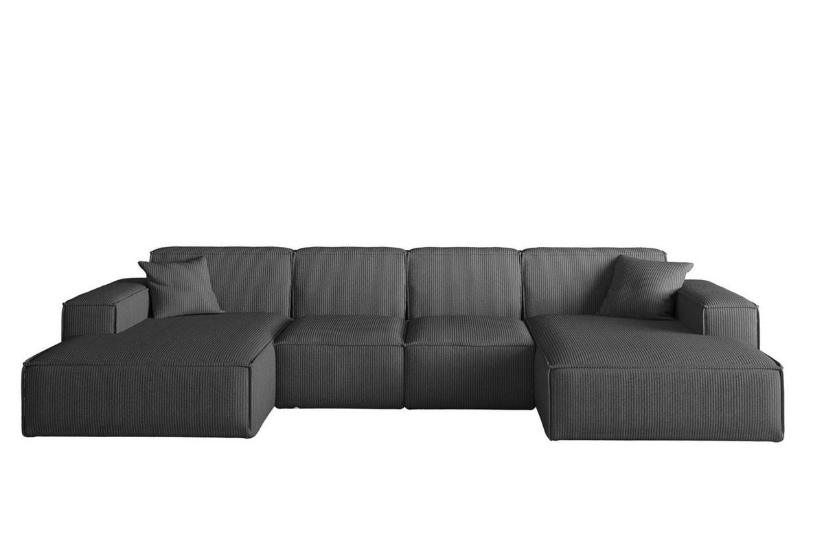 WOHNLANDSCHAFT Celes Premium Xs Scala - Anthrazit, Holzwerkstoff/Textil (342/73/165cm) - Fun Möbel
