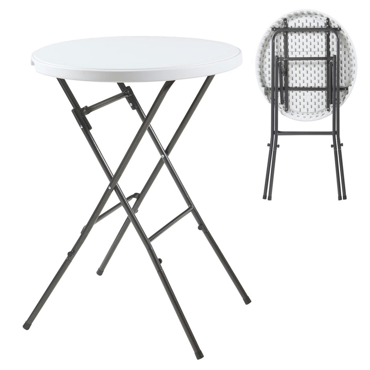 KLAPPTISCH Ljusnarsberg - Weiß, Kunststoff/Metall (80/80/110cm) - [en.casa]