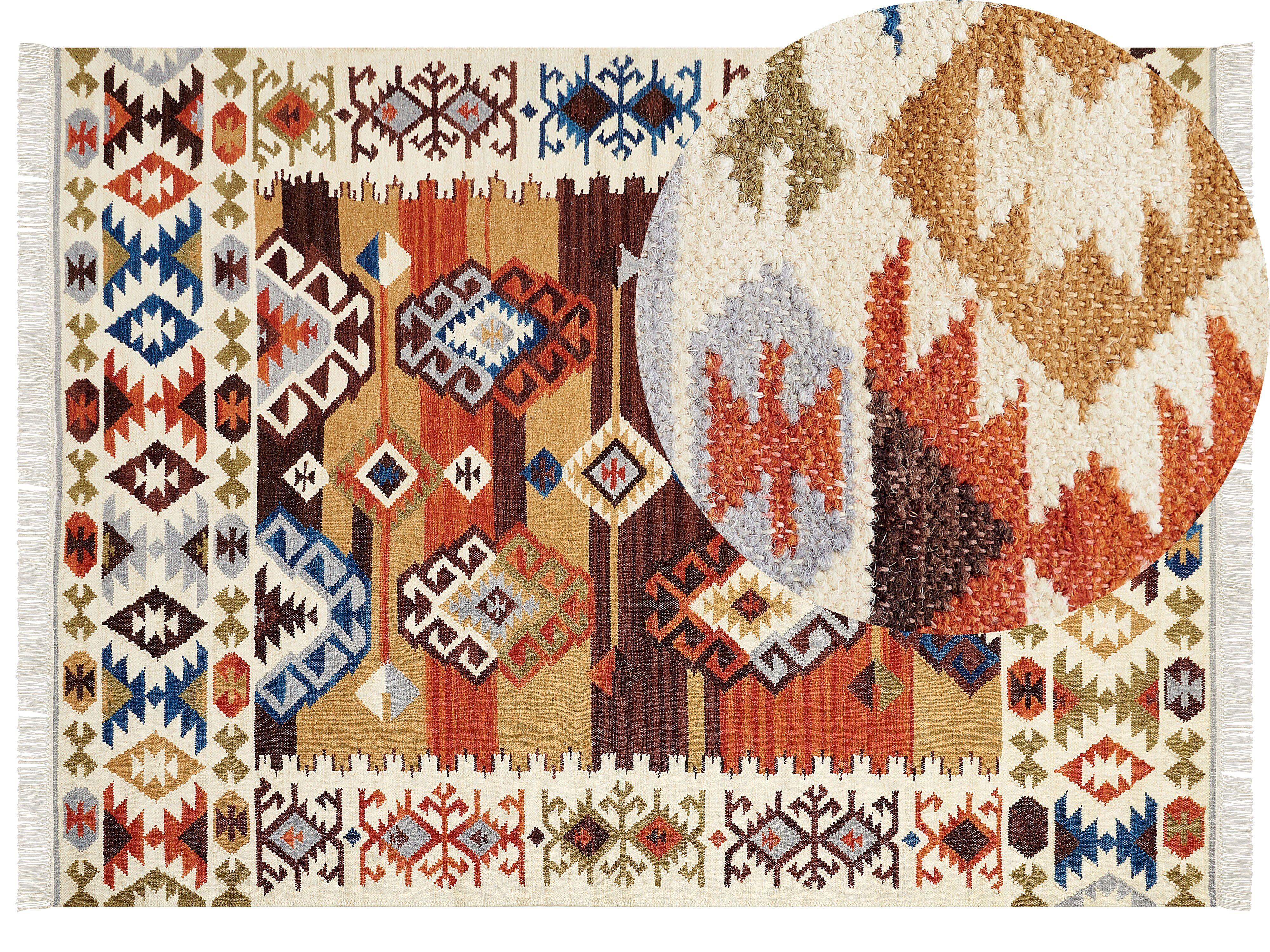 KELIM-TEPPICH Vosketap 230/160 cm - Multicolor, Textil (160/230cm) - Beliani