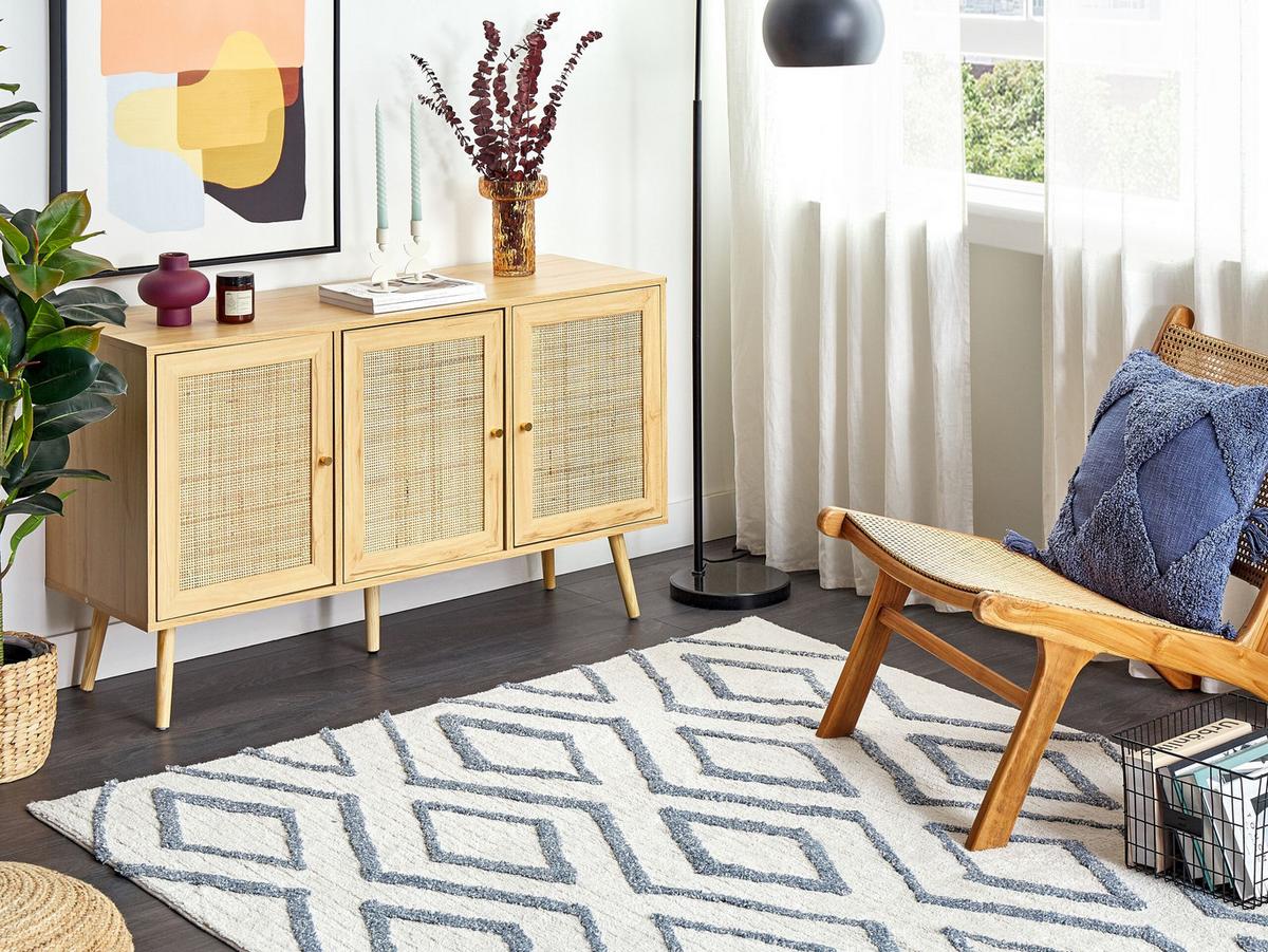 SHAGGY-TEPPICH Menderes 230/160 cm - Weiß, Textil (160/230cm) - Beliani