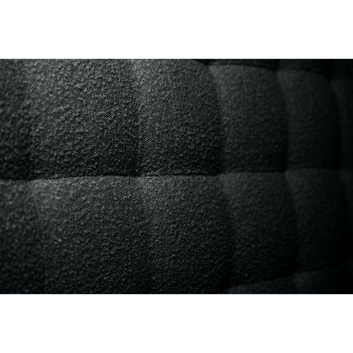 KOPFTEIL gepolstert - Gesteppt – schwarzer Bouclé-Stoff - 180 cm - Beige/Schwarz, Karton/Holz (180/120/10cm) - Sommeil de Plomb
