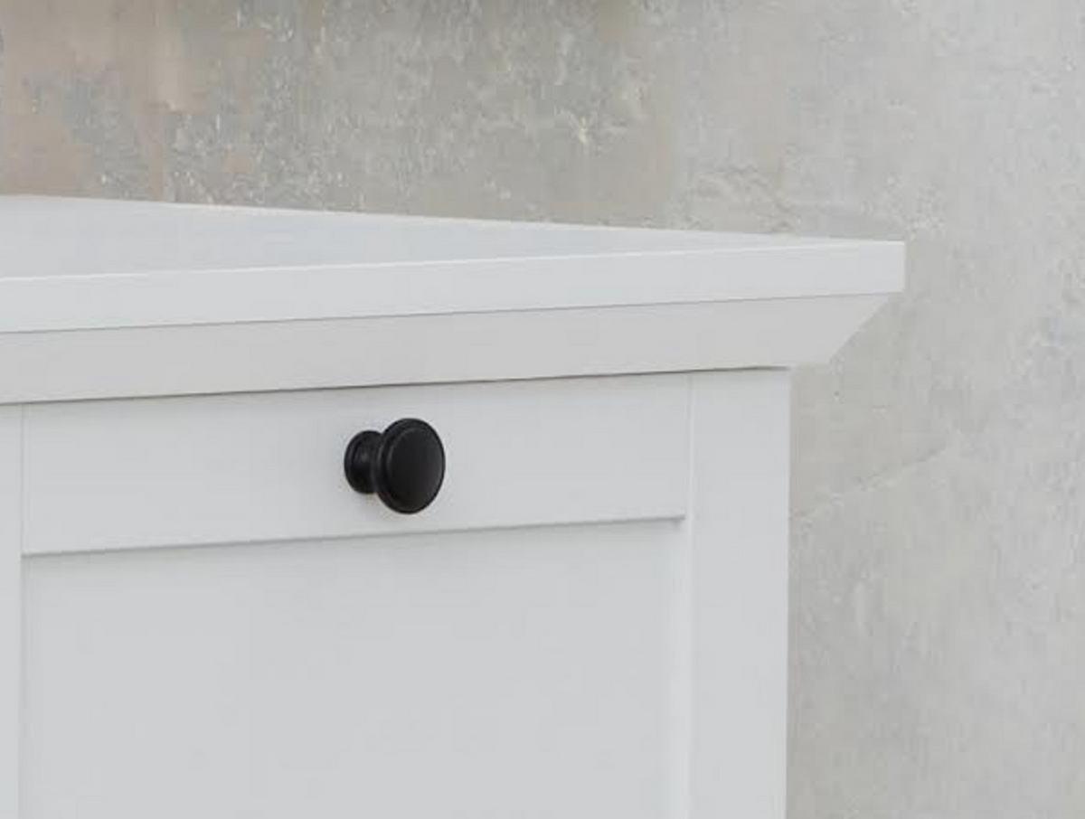 HIGHBOARD weiß matt 81 x 129 cm, Kommode im Landhaus-Stil - Silberfarben/Weiß, Glas/Holzwerkstoff (81/129/41cm) - Top.Furn