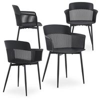 GARTENSTÜHLE MANTEY 4er-Set schwarz - Schwarz, Metall (59/81/52cm) - IDIMEX