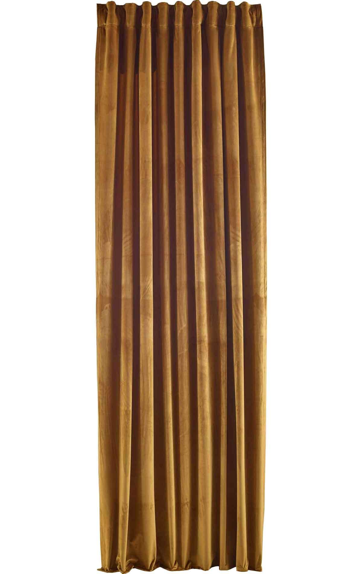 VORHANG MILANO HxB 235x135 cm Senf - Hellbraun, Textil (135/235cm) - Gardinenbox