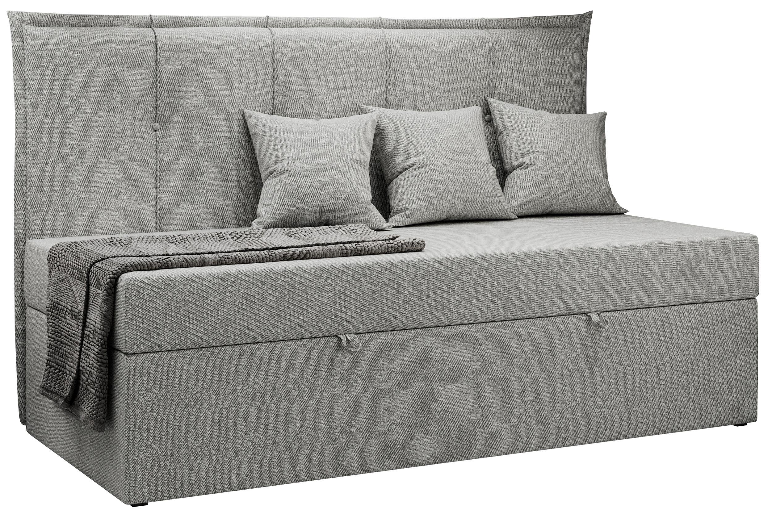 BOXBETT BANCO 90/200 Hellgrau Struktur - H3 - Hellgrau, Holz/Textil (90/200cm) - MKS