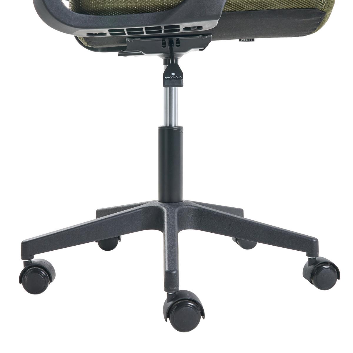 BÜROSTUHL Dunkelgrün Ease - Schwarz/Grün, Textil (54/94/54cm) - Beliani