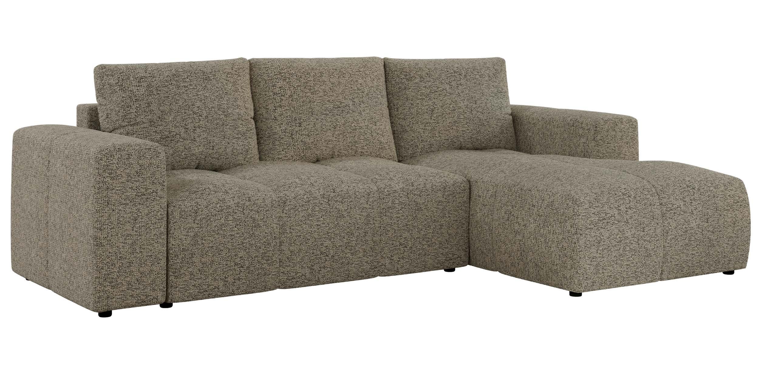 ECKSOFA MONIVA Dunkelbeige Strukture - Rechts - Taupe/Beige, Textil (266/164cm) - MKS