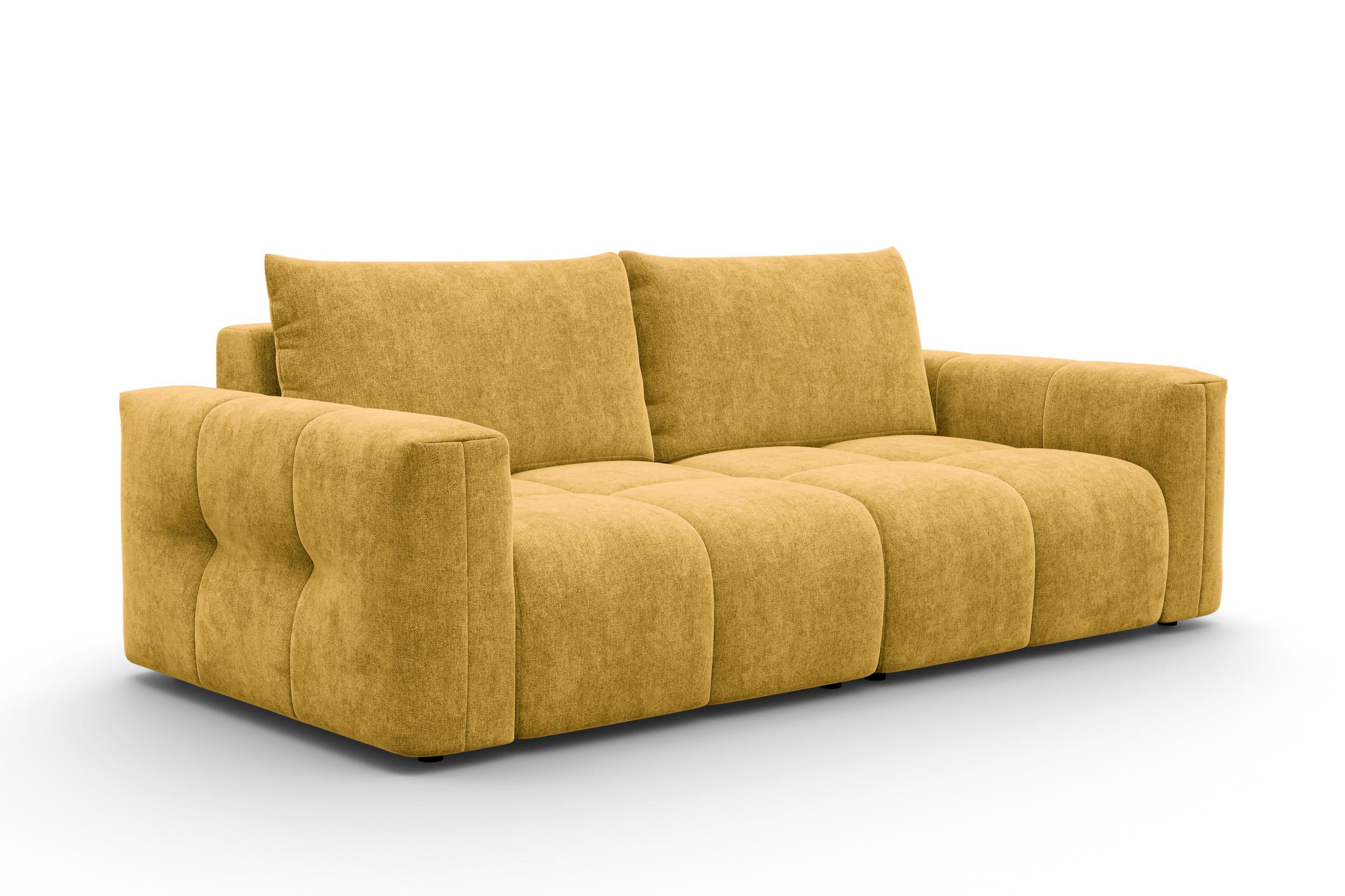 SOFA VERONA 3-Sitzer, Gelb - Gelb/Schwarz, Holz/Textil (224/83/110cm) - Courtois Laville