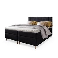 BOXBETT IBIZA 140x200 cm mit Matratze und Topper - Schwarz - Schwarz, Holz (140/200cm) - MASSENO