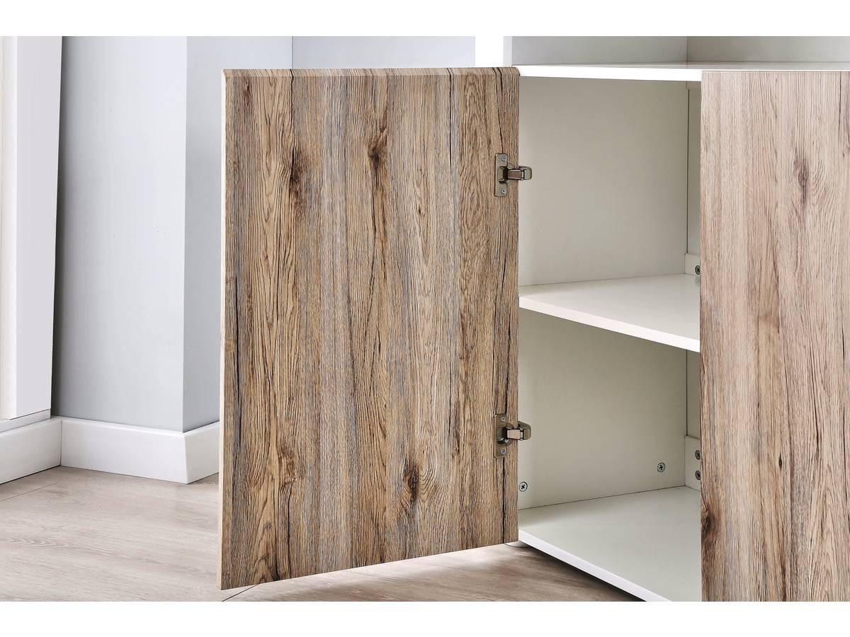 BUFFETSCHRANK bogota Eiche / weiß lackiert - Hellbraun, Holzwerkstoff (155/92/40cm) - Habitat Garten