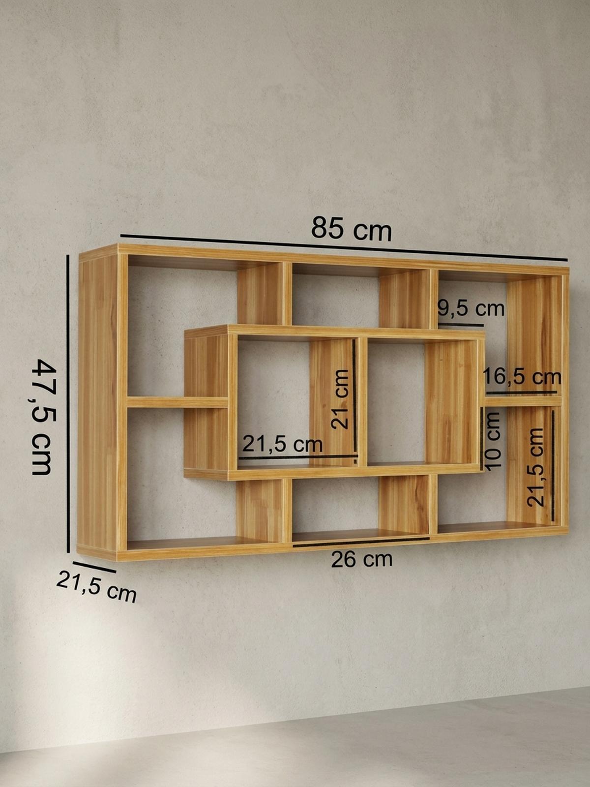 WANDREGAL RUR MDF Melaminbeschichtet Modern, Braun 85x16x48 cm - Braun, Holz (85/48/16cm) - KADIMA DESIGN