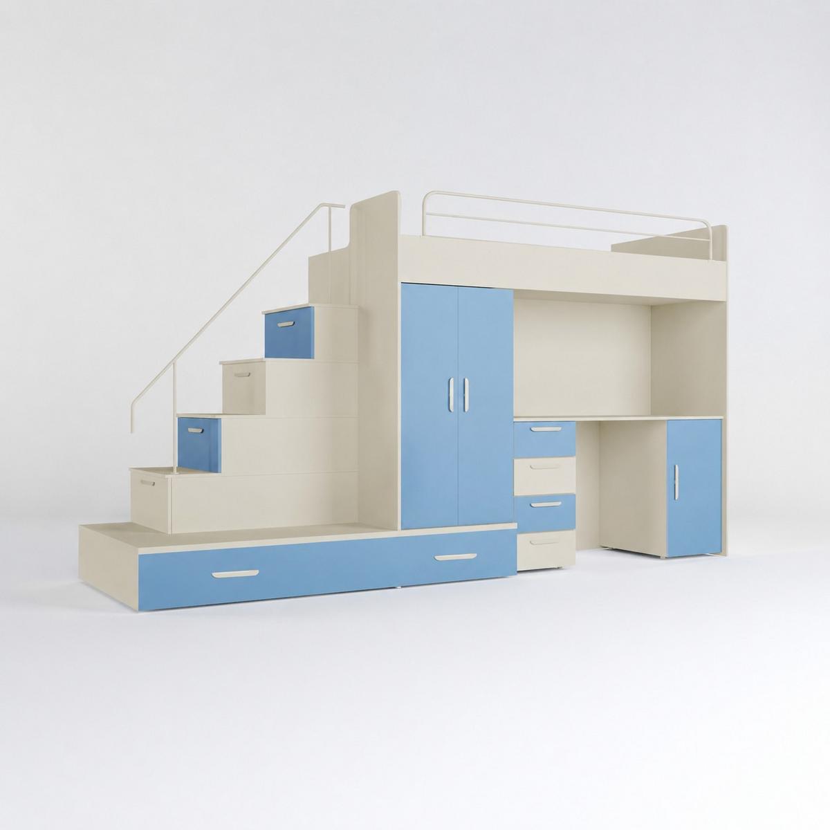 KASCHMIR Kinderset RAJ 5 MAT - Kaschmir/Pastellblau, Holzwerkstoff (320/180/86cm) - Lookway