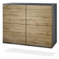 KOMMODE Rova Eiche Wotan - Eiche Wotan, Holzwerkstoff (92.5/73.5/35cm) - Vladon