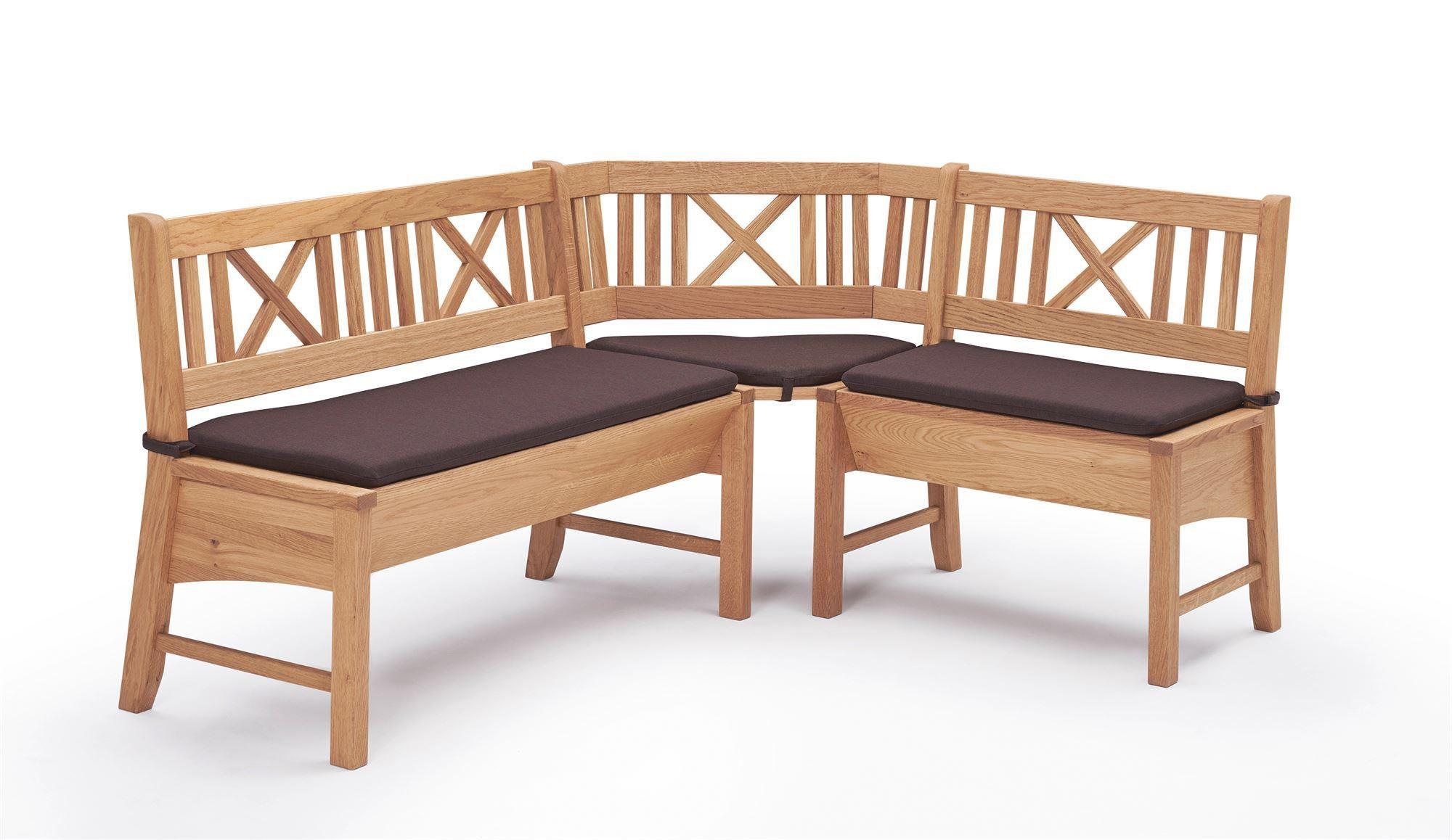 ECKBANK Deborah 224 x 204 x 87 Massivholz Buche lackiert/Dunkelbraun - Buchefarben/Braun, Holz (224/204cm) - 58aufmkessel