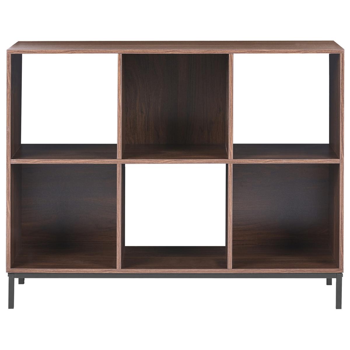 BÜCHERREGAL 73 cm Dunkelbraun Pemberton - Dunkelbraun/Schwarz, Holzwerkstoff (93/73/30cm) - Beliani