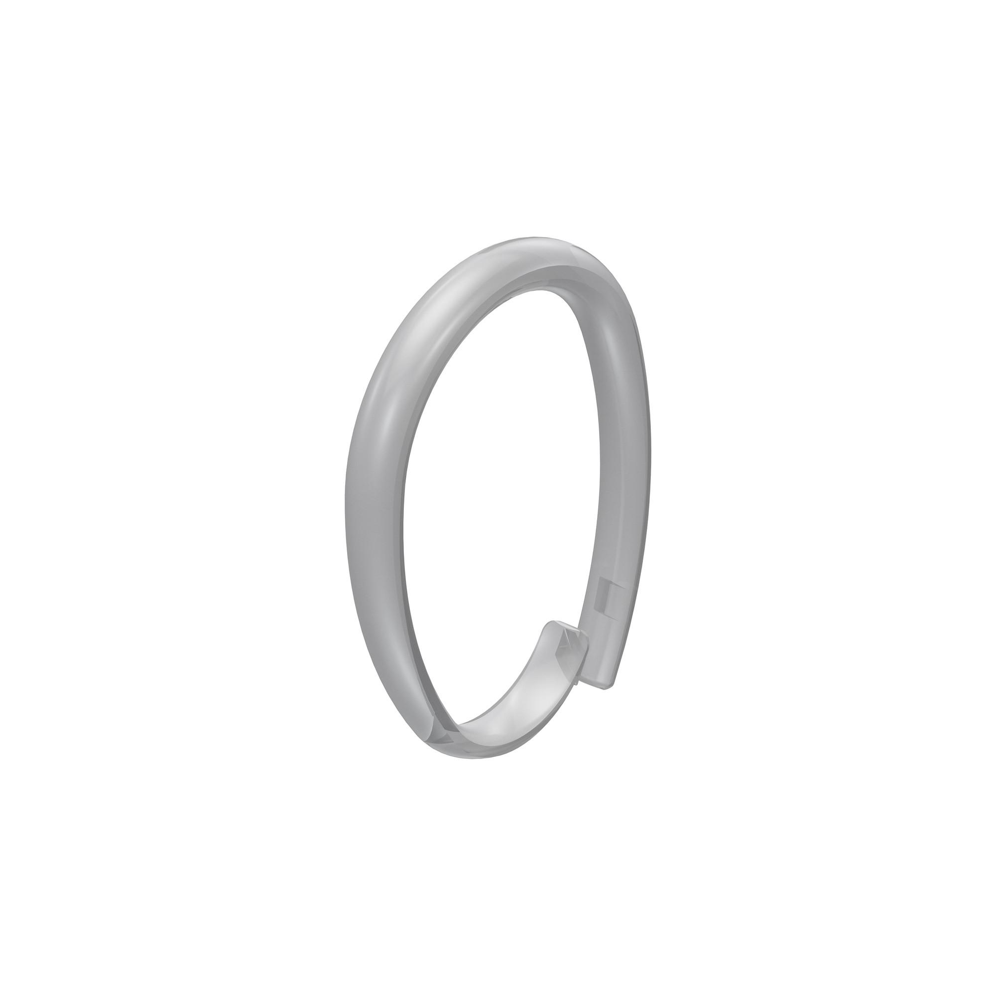 DUSCHVORHANGRINGE verschließbar 65/49 mm für Duschvorhangstange / Spannstange, Glasklar, Packung 10 Stück - Transparent, Kunststoff (35cm) - INTERDECO