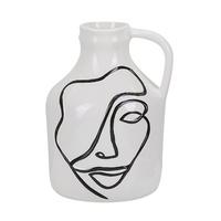 BLUMENVASE Steinzeug weiß Agrinion - Weiß, Stein (19cm) - Beliani