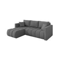 ECKSOFA mit Schlaffunktion Ottomane Links GARD-L 226x146x85 Grau Velours - Taupe/Schwarz, Holzwerkstoff/Kunststoff (226/146cm) - ALTDECOR