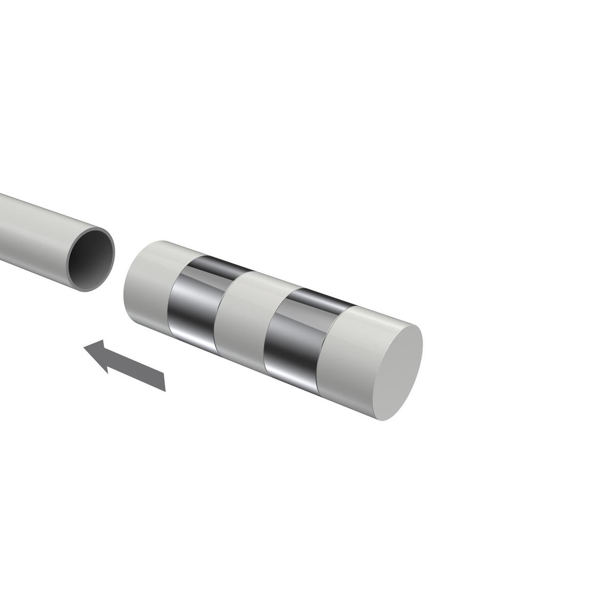 ENDSTÜCKE FÜR GARDINENSTANGEN 20 mm Ø, Mavell Weiß/Chrom, Packung 2 Stück - Chromfarben/Weiß, Metall (8.2/2.6/2.6cm) - INTERDECO
