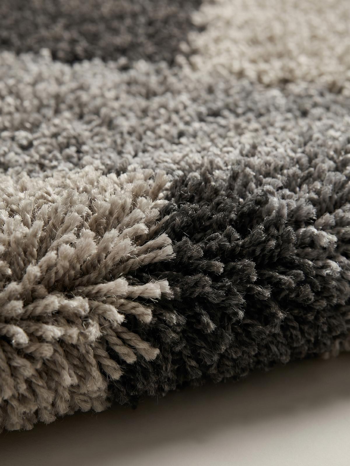 HOCHFLORTEPPICH WERFEN, kariert, Taupe, Ø 160 cm - Braun, Textil (160/160cm) - KADIMA DESIGN