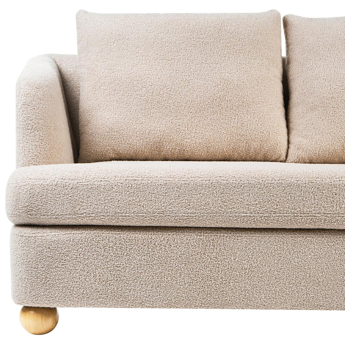 3-SITZER-SOFA Bouclé Beige Rattvik - Hellbraun, Textil (198/86/82cm) - Beliani