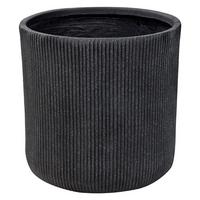 BLUMENTOPF graphitgrau rund 45/45/45 cm Oreoi - Grau, Naturmaterialien (45cm) - Beliani